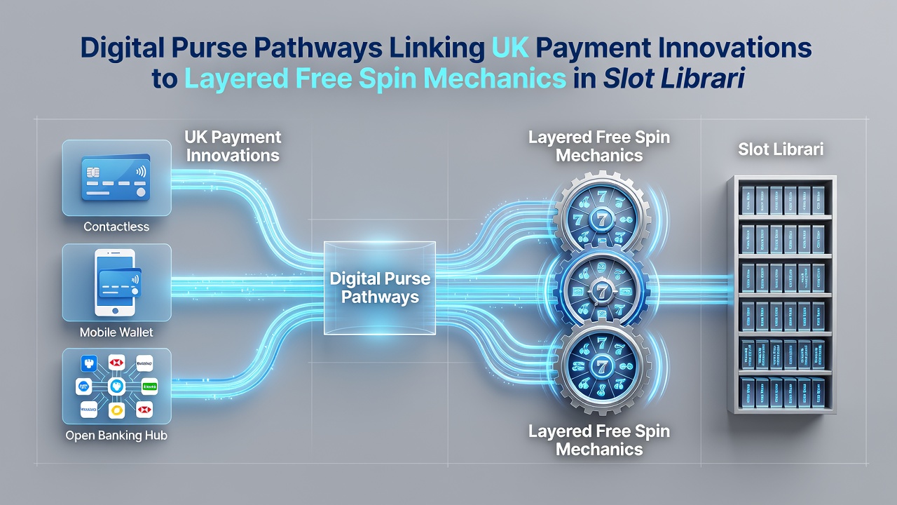 Diagram showing layered free spin mechanics tied to digital wallet transactions