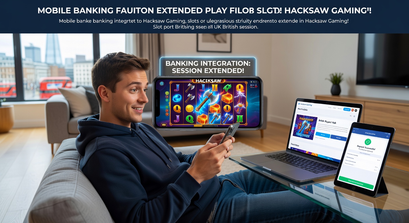 Mobile banking app interface showing seamless deposits into Hacksaw Gaming slots on a smartphone screen