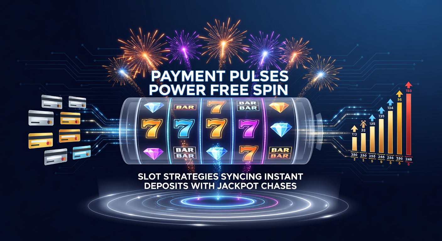 Vibrant slot reels exploding with free spin fireworks and jackpot symbols synced to pulsing payment notifications