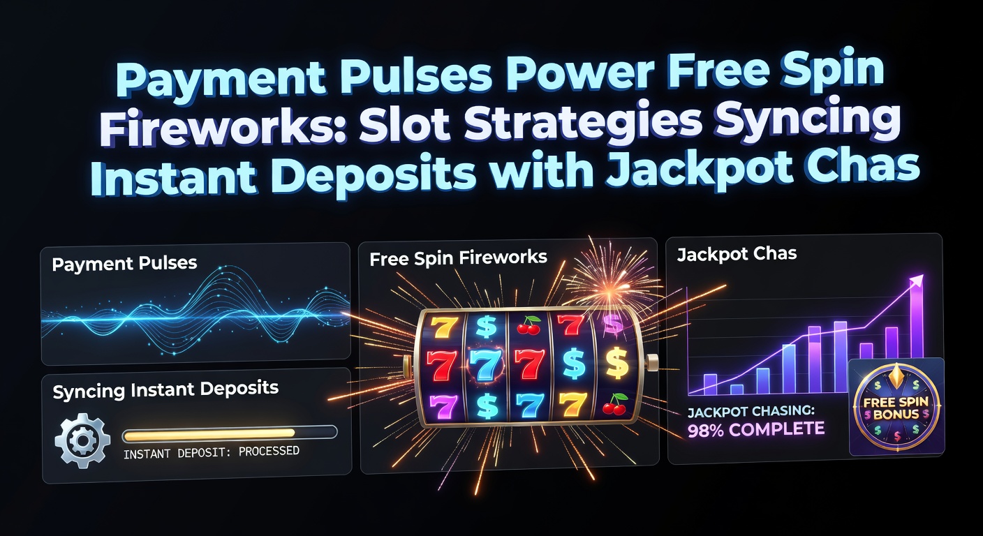 Dynamic graphic of instant deposit pulses syncing with exploding free spin reels and rising jackpot meters