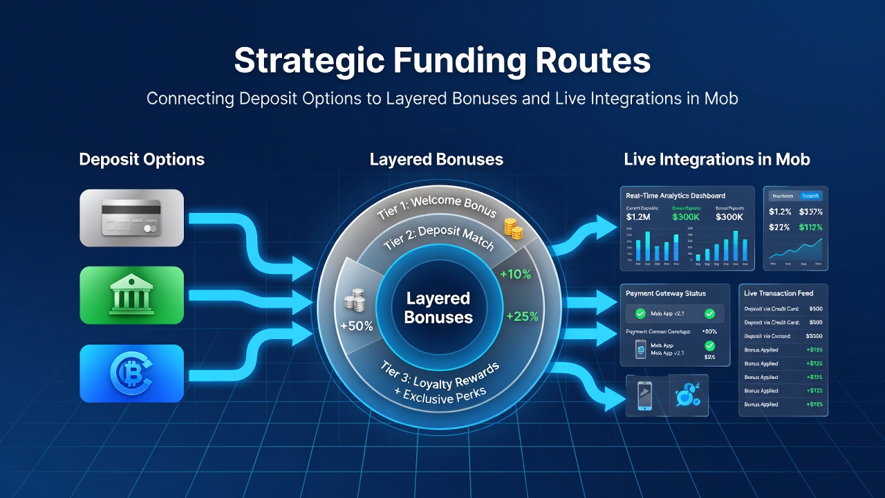 Live dealer integration screen on mobile showing bonus layers funded through deposit options