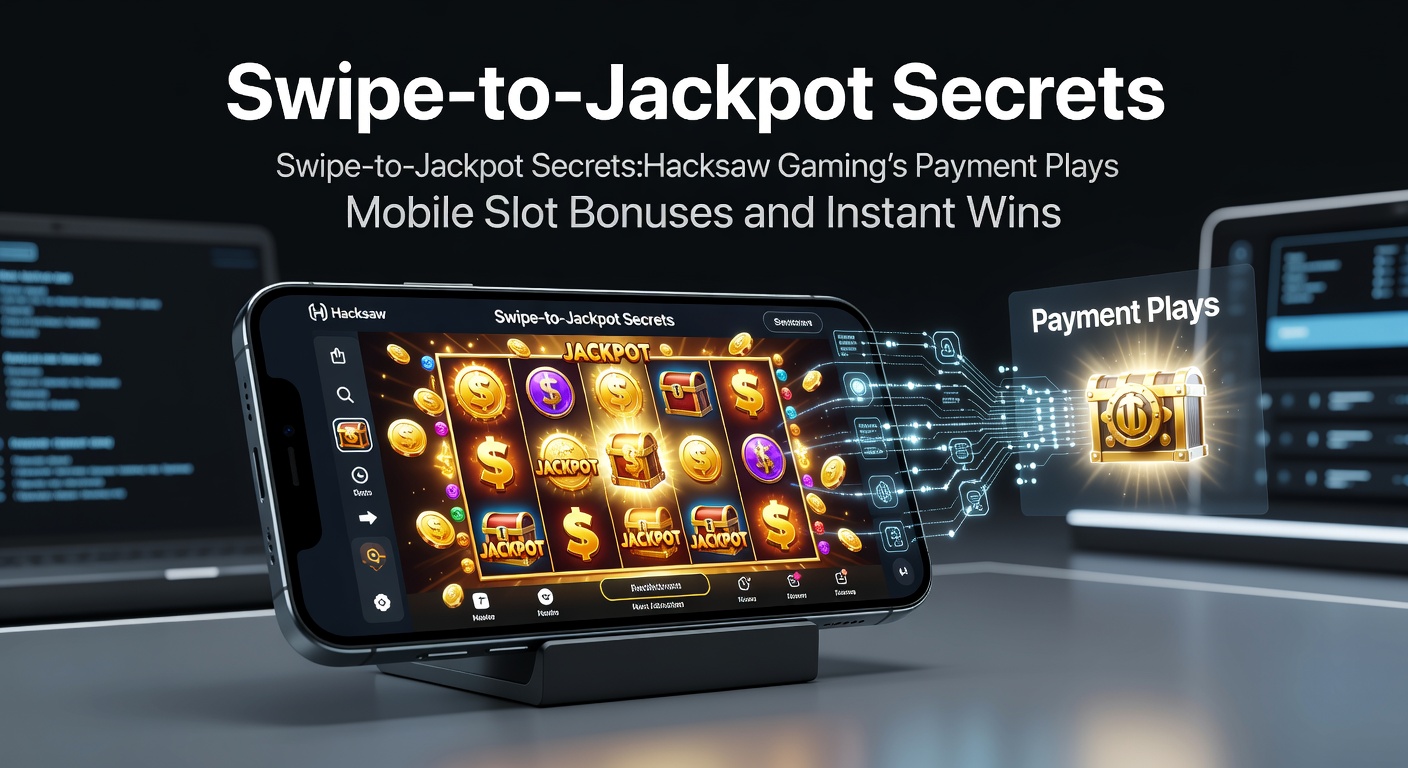 Vibrant mobile slot screen showing swipe gesture triggering a jackpot bonus cascade in Hacksaw Gaming's interface