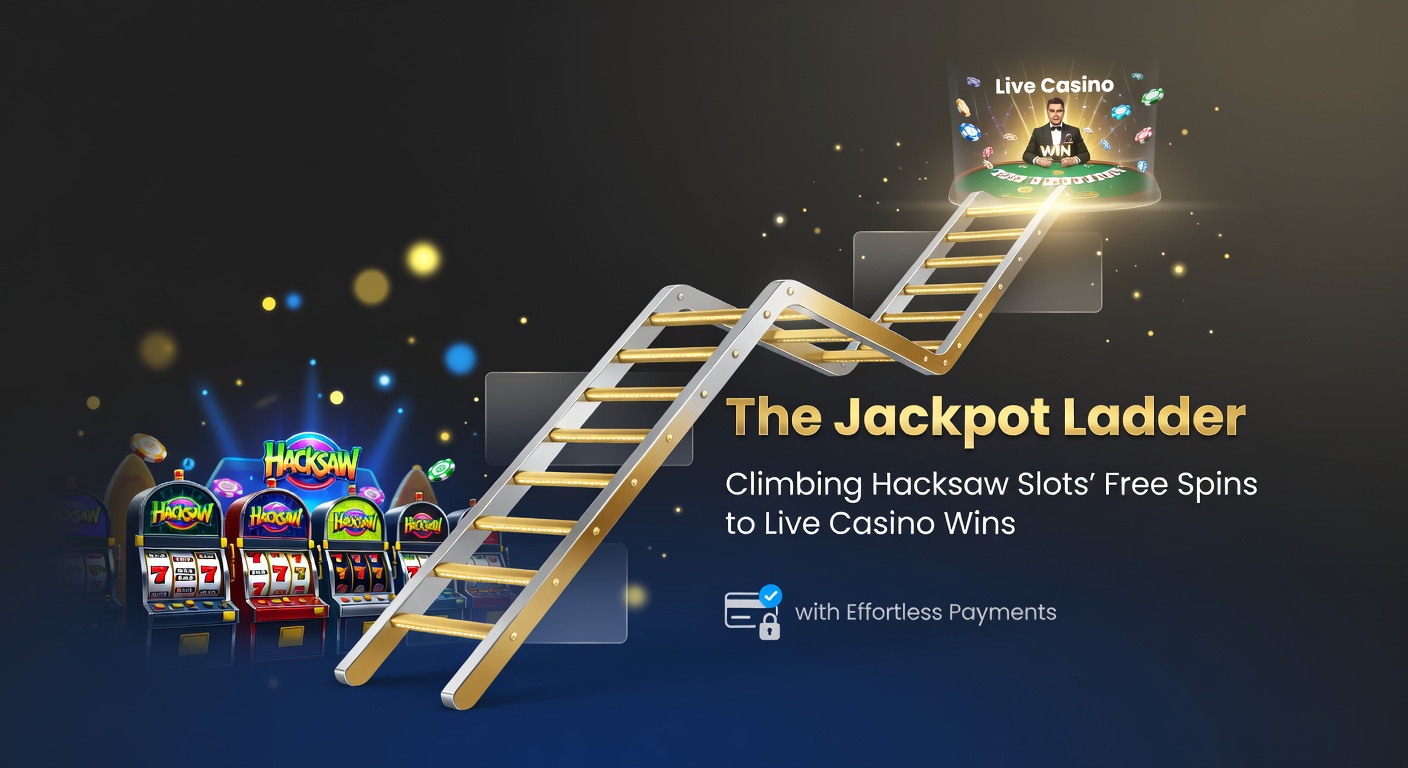 Vibrant Hacksaw Gaming slot reels cascading with free spins and jackpot symbols, illustrating the climb from base game to big wins