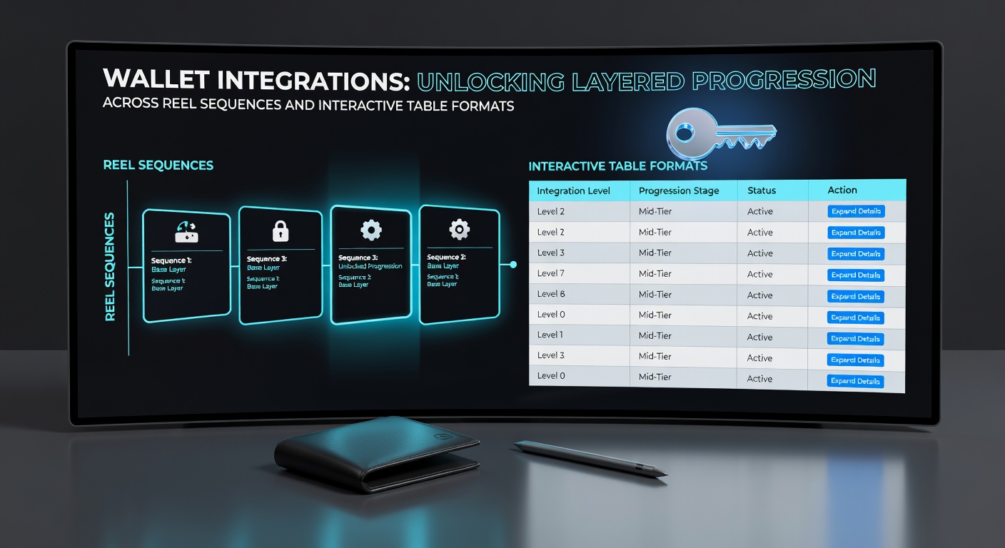 Diagram showing wallet integration flows into slot reel sequences and table game interfaces